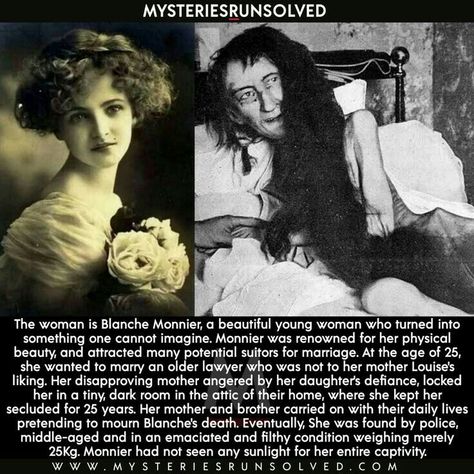 Blanche Monnier, Weird History Facts, Tanda Tanya, Wierd Facts, Scary Facts, True Interesting Facts, Interesting Facts About World, Creepy Facts, Psychology Fun Facts