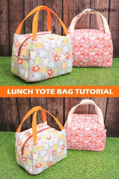 DIY Lunch Tote Bag 도시락 가방만들기 | Weekend Picnic Hand Bag Tutorial [sewingtimes] Quilted Lunch Bag Free Pattern, Lunch Box Pattern Free, Insulated Lunch Bag Pattern Free, Lunch Box Sewing Pattern, Hand Bag Tutorial, Sewing Times, Box Bag Pattern, Lunch Box Pattern, Tote Bag Diy Pattern