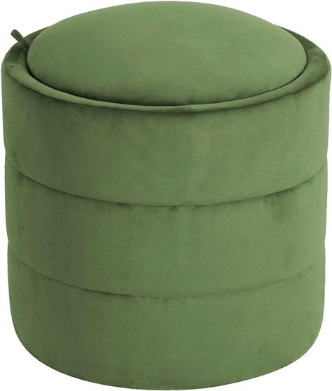 Amazon.com: HomePop Storage Round Ottomanwith Removable Lid Home Décor|Upholstered Round Velvet Foot Rest Ottoman - Blush Pink Velvet : Home & Kitchen Green Ottoman, Upholstered Footstool, Round Storage Ottoman, Foot Rest Ottoman, Tufted Ottoman, Round Storage, Bedroom Vanity, Shop Storage, Round Ottoman