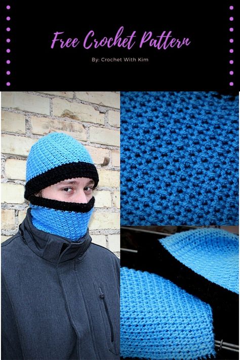 Crochet Face Warmer Free Pattern, Unisex Crochet Hat, Crochet Face Warmer, Men's Crochet Hat, Crochet Face Mask, Crochet Craft Fair, Unisex Crochet, Ski Masks, Crochet Hood