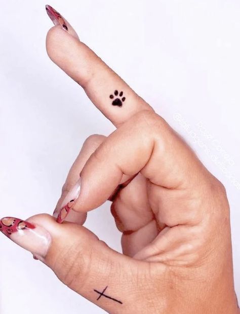 Finger Paw Print Tattoo, Finger Tattoos Paw Print, Paw Print Finger Tattoos For Women, Small Paw Tattoos For Women, Dog Paw Finger Tattoo, Paw Print Tattoo Finger, Dog Paw Tattoos For Women Arm, Paw Print Tattoo On Finger, Paw Finger Tattoo