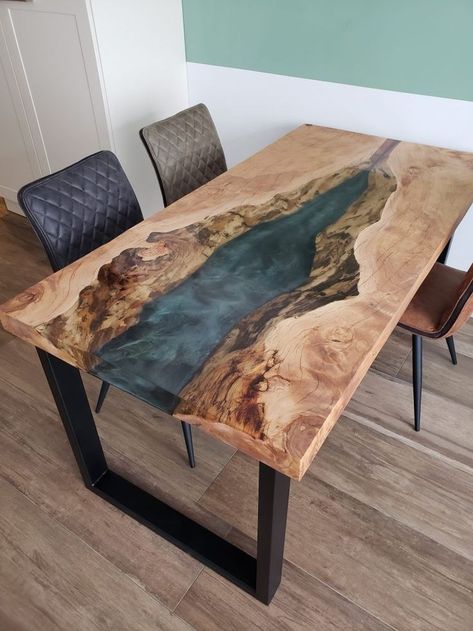 Diy Resin Table, Farmhouse Table Plans, Epoxy Wood Table, Wood Resin Table, Wood Table Design, Table Epoxy, Wood Store, Stuttgart Germany, Resin Furniture