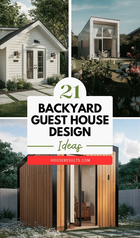 Discover the magic of creating a guest house in your backyard with our lovely backyard guest house design ideas! Whether you have a large space or a compact area, these designs are sure to inspire. Imagine your guests enjoying their own private retreat surrounded by nature. With these lovely backyard guest house design ideas, you can turn that vision into reality. Let the transformation begin! 🌻✨ Nature, Guest Annexe Ideas, Modern Guest House Design, Pool House Plans Guest Suite, Pool House Guest House Combo, Attached Guest House, Victorian Backyard, Guest House Design, Backyard Porch Ideas