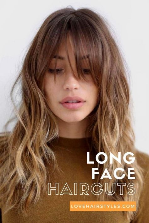 Styles For Medium Length Hair, Oblong Face, Oblong Face Shape, Long Face Haircuts, Long Face Hairstyles, Face Shape Hairstyles, Long Face, Beautiful Curls, Long Hair With Bangs