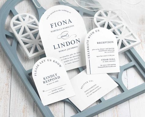 The Allure of Arch-Shaped Wedding Invitations | Crafted for you ™ Shaped Wedding Invitations, Pocket Wedding Invitations, Open Bar, Personalized Notes, Filigree Design, Youre Invited, Invitation Suite, Innovation Design, Wedding Stationery