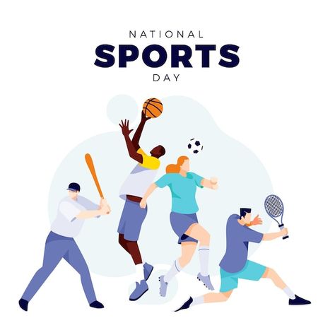 Events Illustration, Sports Day Poster, Motion Graphics Trends, Sports Illustrations Art, Sports Illustrations Design, Multi-sport Event, National Sports Day, Event Illustration, Sports Event