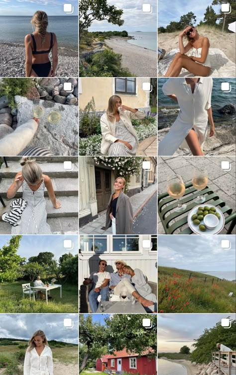 Muted Instagram Feed, Aesthetic Feed Pictures, Aesthetic Summer Instagram Feed, Scandinavian Instagram Feed, Aesthetic Instagram Feed Ideas Vintage, Preppy Instagram Feed, Instagram Inspo Aesthetic Grid, Travel Feed Ideas, Curated Instagram Feed