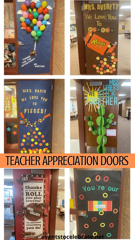 Decorating Teacher Doors, Teachers Appreciation Door Decorations, Staff Appreciation Door Decorating Ideas, Teacher Appreciation Classroom Door, Teacher Appreciation Gifts Color Theme, Decorate Teacher Door Ideas, Assistant Principal Door Decor, Principal Day Gifts From Staff, Thank You Door Decorations