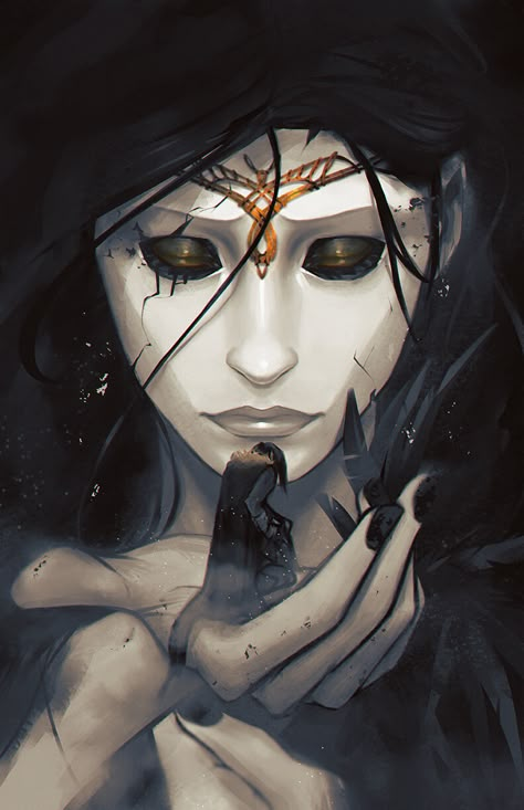 Raven Queen Dnd, Matron Of Ravens, Dnd Gods, Shadar Kai, The Raven Queen, Dnd Character Art, Curse Of Strahd, Queen Aesthetic, Raven Queen