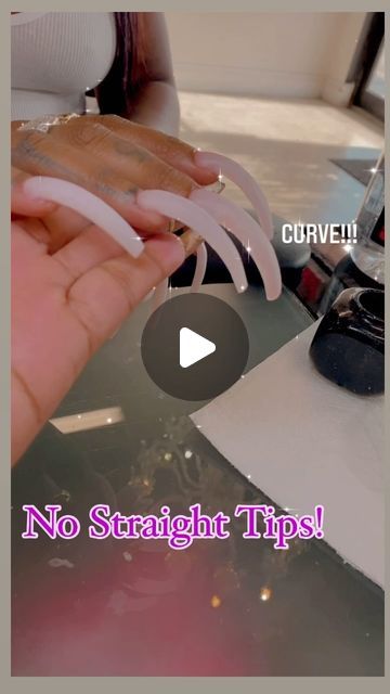 Porcha Reed on Instagram: "Curve Tips Are Better For Your Natural Nails….. Idc,Idc,Idc  No curve tip slander Will be tolerated 💜 lmao 🤣" Curved Nail Tips, Natural Curved Nails, Curved Nails Coffin, Curved Nails Designs, Short Curved Nails, Curve Nails, Curved Nails, Nail Length, Matte Nails