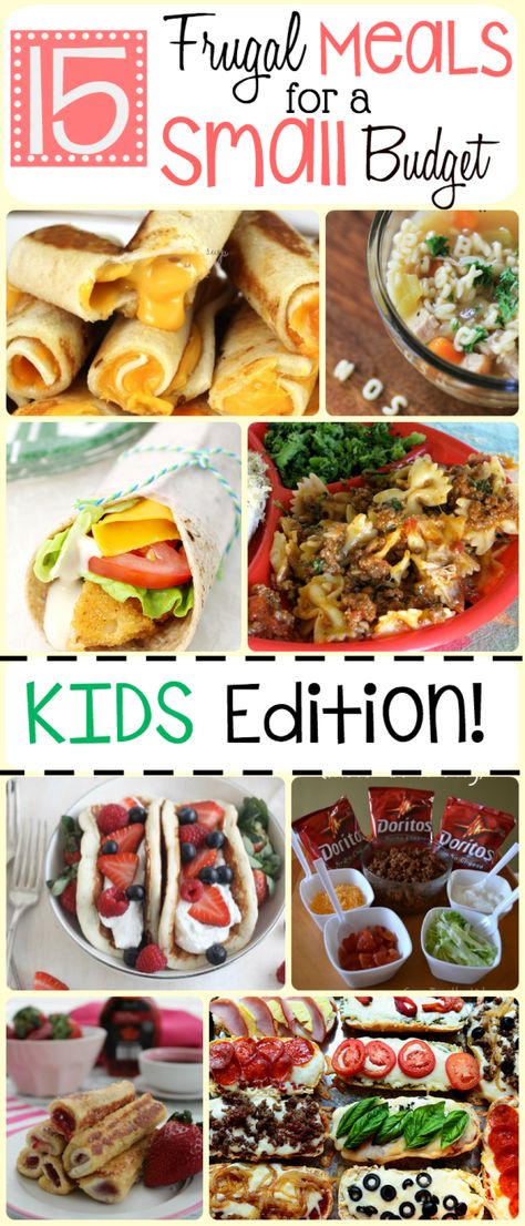 15 Frugal meals for kids. GREAT for picky eaters. Even greater for your wallet! Meals Cheap, Meals For Kids, Meals Chicken, Meals Breakfast, Meals For Four, Budget Family Meals, Meals Dinner, Large Family Meals, Favorite Recipes Dinner