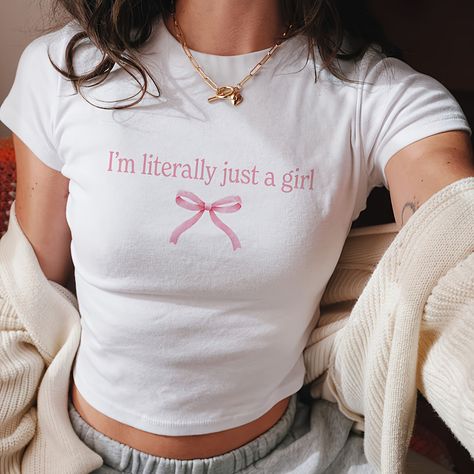 Faster shipping. Better service T Shirt Crop Top, Summer Streetwear, Cropped Tops, Baby T Shirts, Graphic Tops, Just A Girl, Top Casual, Infant Tees