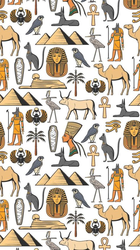 Herogliphic Egypt, Egypt Aesthetic Wallpaper, Ancient Egypt Wallpaper, Hieroglyphics Art, Egyptian Wallpaper, Egyptian Design Pattern, Egypt Pattern, Egypt Wallpaper, Egyptian Poster