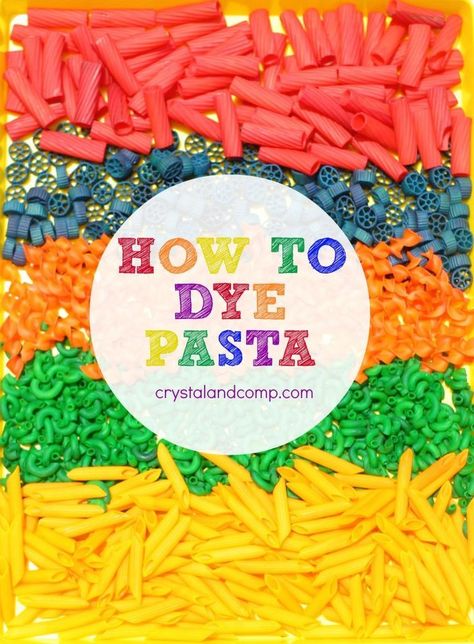 Pasta Crafts for Kids How to Dye Pasta http://crystalandcomp.com/2014/07/pasta-crafts-for-kids-how-to-dye-pasta/ Colored Pasta Crafts Art Projects, Dye Dry Pasta, Painted Pasta Crafts, How To Color Pasta For Crafts, How To Dye Dry Pasta, Pasta Crafts For Toddlers, Pasta Crafts For Kids, Dye Pasta, Leprechaun Bait