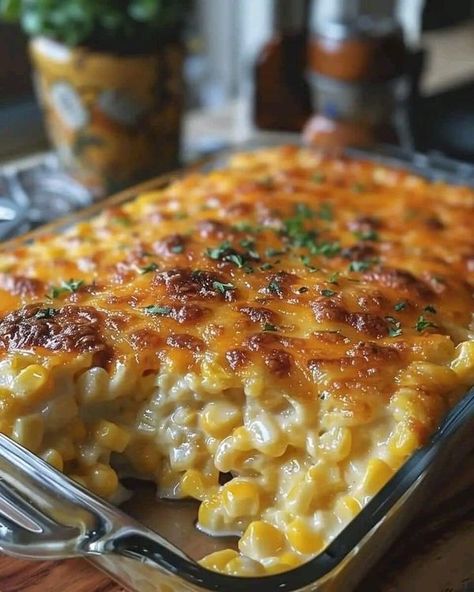 Bobby Flay | Cream Cheese Corn Casserole | Facebook Cheddar Corn Casserole, Cream Cheese Corn Casserole, Recipes Cream Cheese, Cheese Corn Casserole, Cheddar Corn, Cream Cheese Corn, Cheese Corn, Corn Casserole Recipe, Grandma Cooking