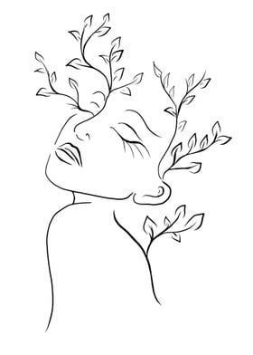 Metal Poster Line Art Women Arte Aesthetic, Doodle Art Flowers, Animal Embroidery Designs, Line Art Design, Art Animals, Art Women, Outline Art, Design Minimalist, Abstract Line Art