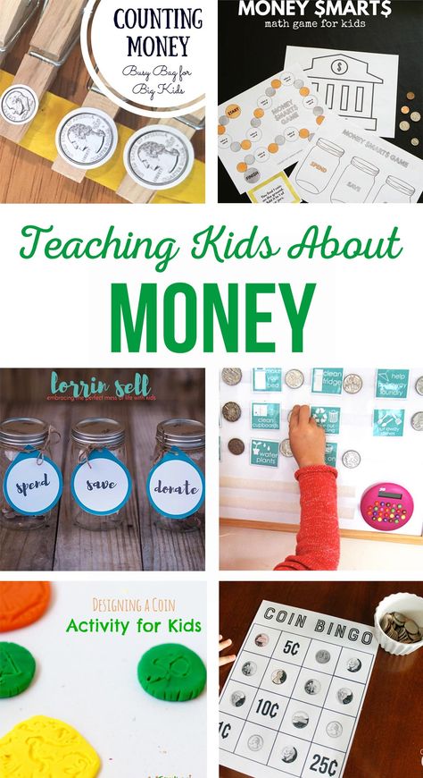 Money Lessons For Kindergarten, Money For Preschoolers, Preschool Money Crafts, Money Bingo Free Printable, Money Crafts For Kids, Helpful Printables, Financial Literacy For Kids, Learning About Money, Teaching Kids Money