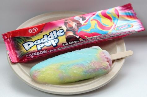 Super duper yummy! (remember the jingle?) Ice Cream Muffins, Rainbow Cake Pops, Paddle Pop, Doughnut Cake, Ice Cream Stick, Food L, Egg Tart, Ice Creams, Food Obsession