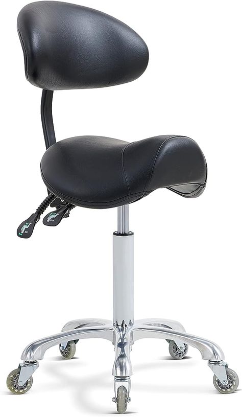 Amazon.com: Saddle Stool Rolling Chair with Back Support,Esthetician Tattoo Dental Stool Chair,Lash Chairs for Eyelash Tech Massage Salon(Black,with Backrest) : Beauty & Personal Care Esthetician Tattoo, Eyelash Tech, Lash Room Ideas, Stool With Wheels, Saddle Chair, Rolling Chair, Saddle Stools, Lash Room, Nail Room