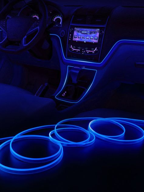 Blau  Collar  PVC  Dekorative Lampe Embellished Car Decorations Interior Blue, Blue Car Interior Ideas, Randomly Aesthetic, Key Aesthetic, Navy Car, Blue Car Accessories, Car Hanging Accessories, Cars Ideas, Tv Cars