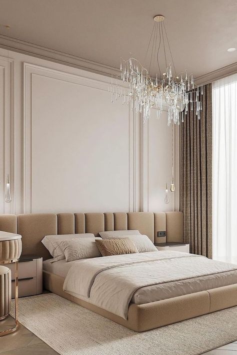 Looking for Minimalist Bedroom Ideas that won’t stretch your budget? Explore these elegant and affordable designs that bring peace and serenity to your home Neo Classical Bedroom, Neo Classical Interiors, Classical Bedroom, Neoclassical Interior, Bedroom Interior Design Luxury, Stunning Interior Design, Neo Classical, Bedroom Master, Luxurious Bedroom