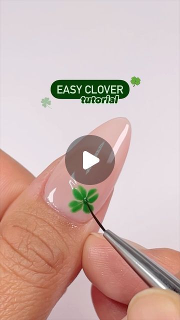 Jeanette Flores on Instagram: "Nail Hack! 🤯 Easy clover nail art for beginners!!🍀 Save for Saint Patrick’s Day nail inspo if you loved this dragging clover technique ☘️  FOLLOW for more fun & easy nail tutorials 🎥💅🏽  Using @dndgel (code: JEN25) •878 Picnic for 2  •No Cleanse Top Gel •4 leaf clover •Nail Art Liner Brush 11  #dndgelpolish #dndgel #nailhacks #diynails #easynailart #nailtutorial #howto #stepbystep #clovernails #saintpatricksdaynails #greennails #fourleafclover #uñas #nailsofinstagram #instagramnails #nailinspo #springnails #springnails2024" Clover Nails Four Leaf, 4 Leaf Clover Nails, Four Leaf Clover Nails, Green Nails Simple, Clover Nail Art, Clover Nails, Picnic For 2, Easy Nail Art For Beginners, Clover Painting