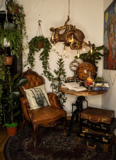 Octopus Chandelier, Lots Of Plants, Interior Design Per La Casa, Dark Home Decor, Casa Vintage, Goth Home, Dark Home, Inspire Me Home Decor, Victorian Decor