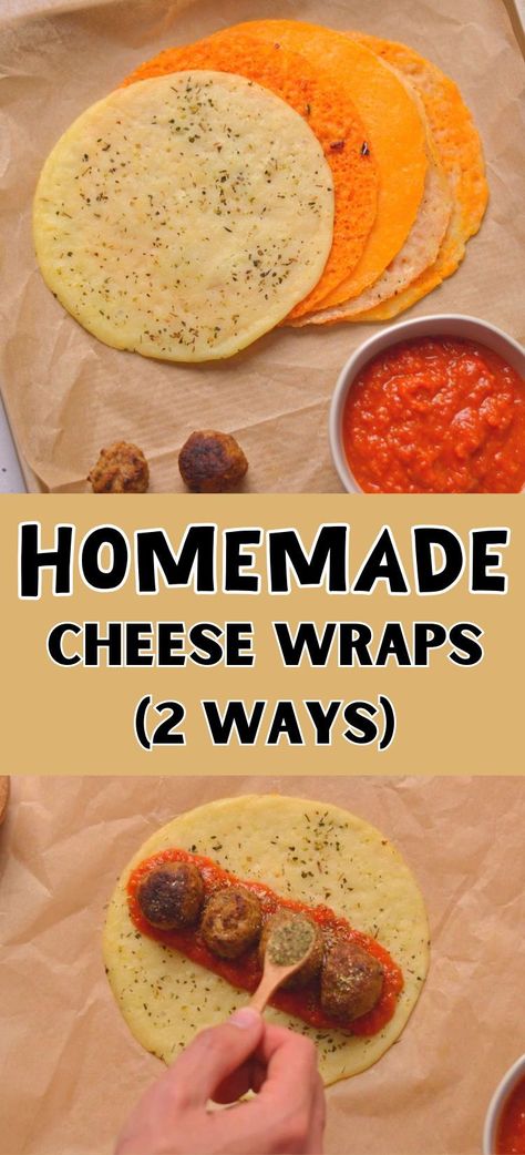 If you're looking for a tasty low-carb alternative to flour tortillas, this cheese wrap recipe is for you! Homemade keto cheese wraps are so easy to make and we'll show you two simple methods to do so. The best part about these low-carb keto wraps is that they're customizable so the possibilities are endless! How To Make Cheese Wraps, No Carb Wraps Recipes, Keto Tortilla Wraps Recipe, Homemade Tortillas Low Carb, Keto Cheese Wraps Recipes, Cheddar Cheese Wrap, No Carb Wraps, Cheese Tortillas Keto, Cheese Tortilla Recipes