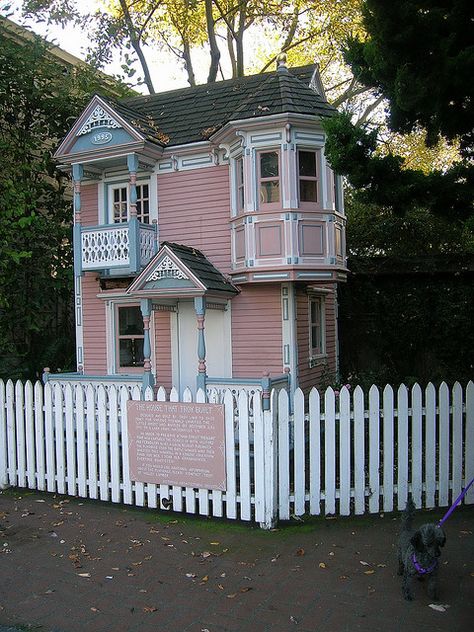 Tiny House, Ferndale | Flickr - Photo Sharing! Victorian Small House, Small House Ideas, Brownstone House, Victorian Tiny House, Cottage Tiny House, Beautiful Decay, Row Houses, House Cabin, Pink Stuff