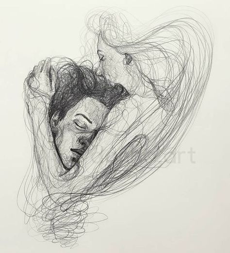 distinctive pencil portrait style Couple Drawing Ideas, Pencil Art Love, Ideas Sketch, Expressions Of Love, Romantic Drawing, Tender Embrace, Sketches Of Love, Tender Moments, Couple Drawing