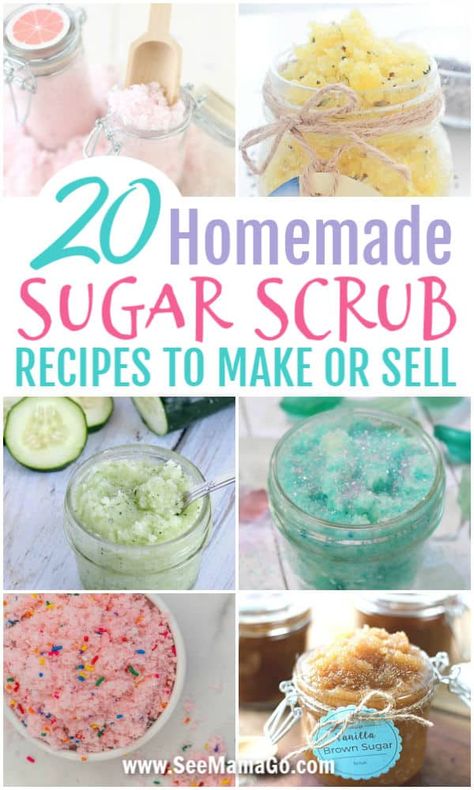 Make Your Own Sugar Scrub, Homemade Sugar Scrub Recipes, Homemade Sugar Scrubs, Scrub For Face, Sugar Scrub Homemade Recipe, Easy Sugar Scrub, Homemade Sugar Scrub, Skin Hacks, Mint Sugar Scrub