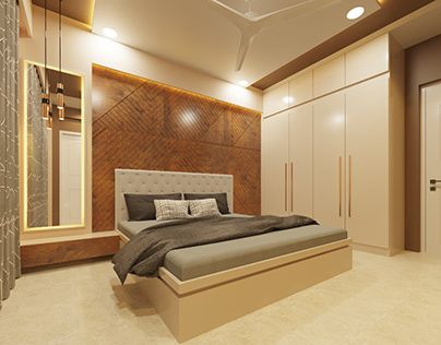 Modern Indian Bedroom Interior, Badroom Bad Desine Indian, Home Room Design Bedrooms, Bed And Dressing Table Design, Bed Rooms Interior Design, Indian Bedroom Design Simple, Bed And Wardrobe Designs, Bed Side Mirror Ideas, Bed Side Mirror