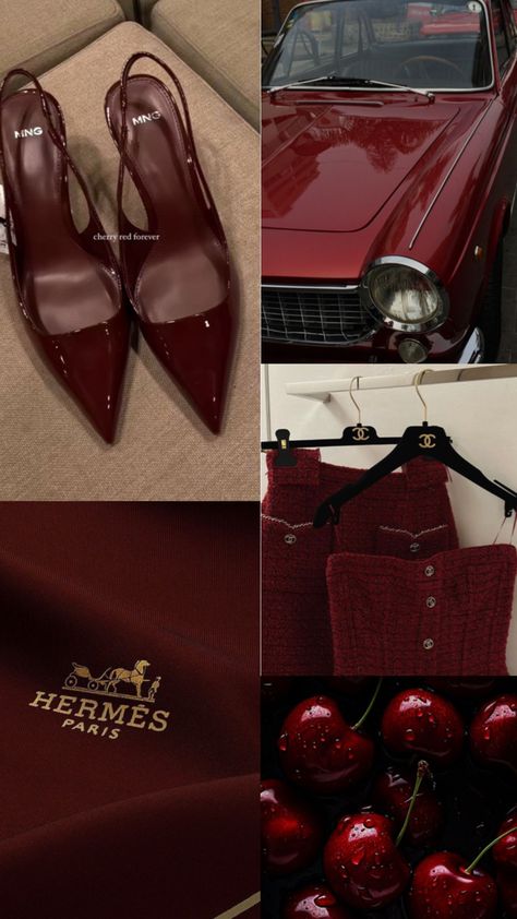 Red Aesthetic Fashion, Cherry Red Aesthetic, Hermes Heels, Red Heels Outfit, Red Vibe, Burgundy Aesthetic, Red Smoothie, Dark Red Wallpaper, Burgundy Outfit