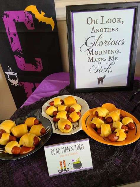 Epic 11th Birthday Hocus Pocus Party | CatchMyParty.com Hocus Pocus 2 Birthday Party, Hocus Pocus Night In, Halloween Party Hocus Pocus Theme, Hocus Pocus Bday Party, Hocus Pocus 2nd Birthday Party, Halloween Food Ideas Hocus Pocus, Hocus Pocus Themed Gender Reveal, Movie Watch Party Ideas, Hocus Pocus Party Treats