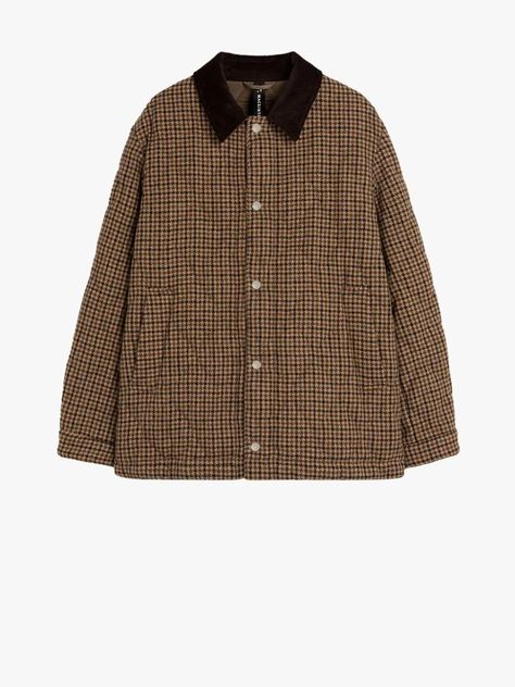 TEEMING Brown Check Wool Quilted Coach Jacket | Mackintosh Brown Monochrome Outfit, Statement Jackets, Normcore Fashion, Trendy Outfit Inspo, Monochrome Outfit, Style Muse, Houndstooth Pattern, Coach Jacket, Classic Outfits