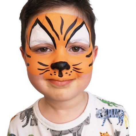 Face Painting Jungle Animals Easy, Lion Face Painting Easy, Tiger Face Painting Easy, Tiger Facepainting Kids Easy, Simple Lion Face Paint, Jungle Animal Face Paint Easy, Face Painting Tiger Easy, Easy Face Paint Animals, Beginner Face Paint