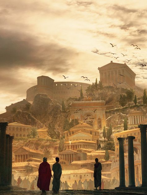 Marc Simonetti, Bangunan Minecraft, Roman City, Empire Romain, Roman Architecture, Greek Mythology Art, Roman History, Fantasy City, Fantasy Places