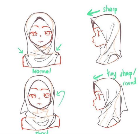 Hijab Style Drawing Reference, How To Draw Hijab Step By Step, Hijabi Drawing Reference, Hijab Art Reference, Hijab Drawing Sketches, How To Draw A Hijab, How To Draw Hijab, Hijab Drawing Reference, Hijabi Sketch