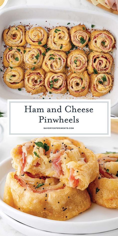 Ham Appetizers, Puff Pastry Pinwheels, Food Rocks, Ham And Cheese Pinwheels, Cheese Pinwheels, Pinwheel Appetizers, Cheese Puff Pastry, Easy Ham, Pinwheel Recipes