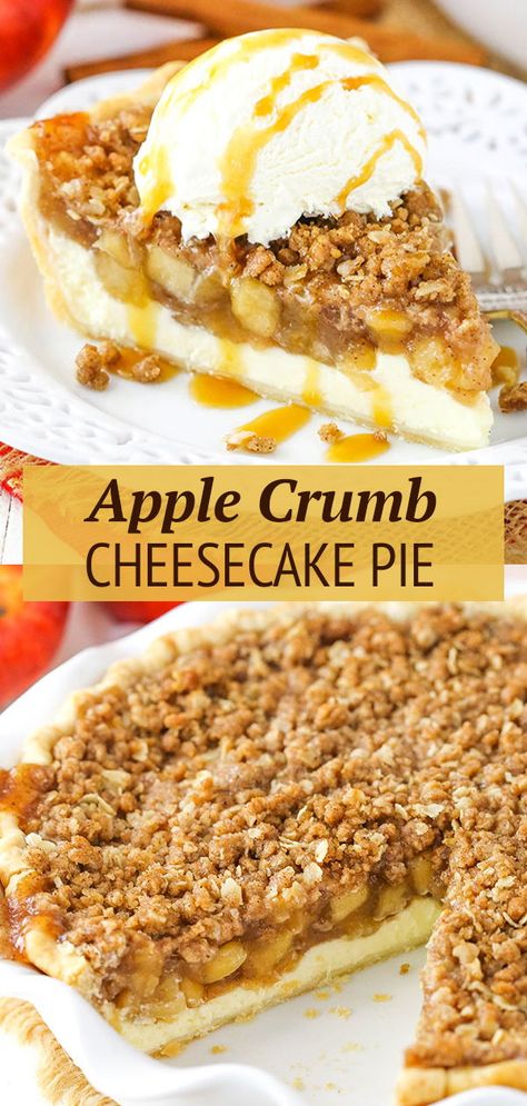 Apple Pie Filling Cheesecake, Apple Pie Cheesecake Recipe, Apple Crumb Cheesecake, Cheesecake Homemade, Cheesecake Pie Recipes, Decadent Cheesecake, Apple Cheese, Apple Pie Cheesecake, Recipe Cheesecake