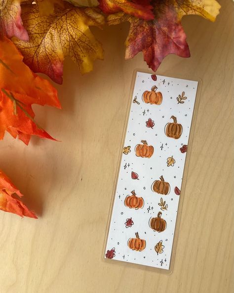 Autumn is coming 🍂 ✨ Custom made laminated bookmarks 🍂Autumn/ halloween themed Bookmarks Autumn, Readers Aesthetic, Pumpkin Bookmark, Autumn Bookmark, Aesthetic Pumpkin, Laminated Bookmarks, Autumn Is Coming, Girly Graphics, Pumpkin Books