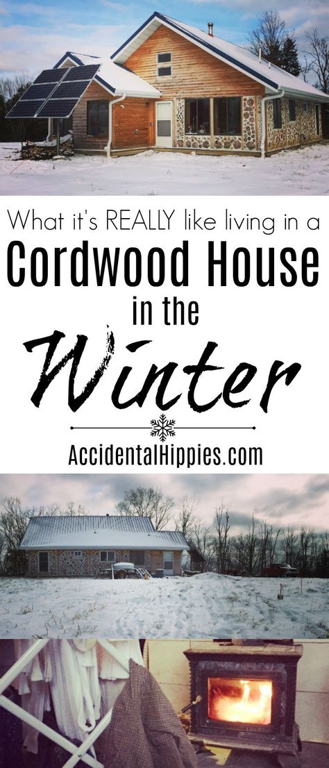 Cordwood is beautiful but how does it hold up in the winter? Is it drafty? Cold? Find out our experiences and more here. Cob House Plans, Cordwood Homes, Mini Cabin, Cord Wood, Wood Building, Cool Wood Projects, Cob House, Solar House, Wood House