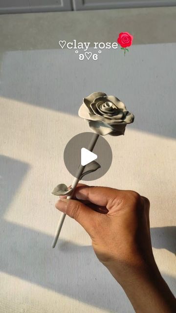 Jyoti |Artist on Instagram: "🄿🄰🅁🅃-1 of  𝙘𝙡𝙖𝙮 𝙛𝙡𝙤𝙬𝙚𝙧 𝙨𝙚𝙧𝙞𝙚𝙨🌹🌹🌹🌹  Clay flowers, diy rose, how to make rose, rose tutorial, gift ideas, diy gift, air dry clay diy, diy crafts, diy projects, handmade rose, gifts for him, creative art ideas, clay art, clay project, diy series, viral diy. ______________________________________________________ 🄵🄾🄻🄻🄾🅆 for more such diy ideas ______________________________________________________ #diy #rose #diyrose #craft #easydiy #diygift #flowers #diyproject #diycraft #handcraft #tutorial #viralart #explore #exploremore #fypシ #aesthetic #handmaderose #clayart #clayrose #clayflowers #clayideas #reelkarofeelkaro #diyreels #hobbyideasindia #creative" Aesthetic Dry Clay Ideas, Flowers Air Dry Clay, Dry Clay Ideas Aesthetic, Rose Clay Art, What To Do With Dry Roses Ideas, Clay Roses Diy, Air Dry Clay Inspiration, Diy Clay Crafts Air Dry Easy, Air Dry Clay Projects Tutorials