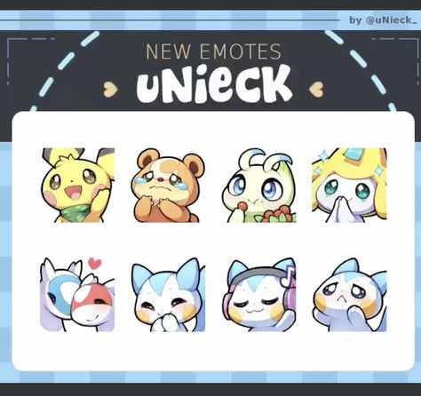 Pokemon Twitch Emotes, Emote Commissions, Twitch Aesthetics, Pokemon Emotes, Emote Ideas, Emotes Discord, Chibi Sketch, Discord Emotes, Twitch Emotes