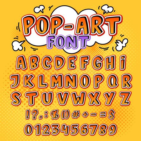 Cartoon Alphabet Letters, Numbers Background, Pop Art Font, Best Canva Fonts, Cartoon Alphabet, Easy Graffiti, Graffiti Letters, Comic Font, Typography Alphabet