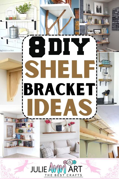 Home Made Shelf Brackets, Diy Shelf Unit How To Build, Shelf Supports Brackets, Making Wood Shelf Brackets, Easy Diy Shelves Wall Shelves, Diy Shelving Ideas For Living Room, Diy Shelves Easy Small Spaces, Shelf Bracket Ideas Diy, Shelf Hanging Hacks