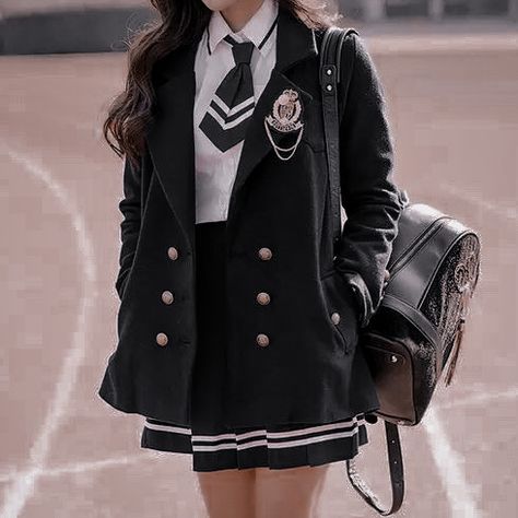 School Uniform Fashion, School Uniform Outfits, Kawaii Fashion Outfits, School Dresses, Uniform Fashion, Korean Girl Fashion, 가을 패션, Kawaii Clothes, Korean Outfits