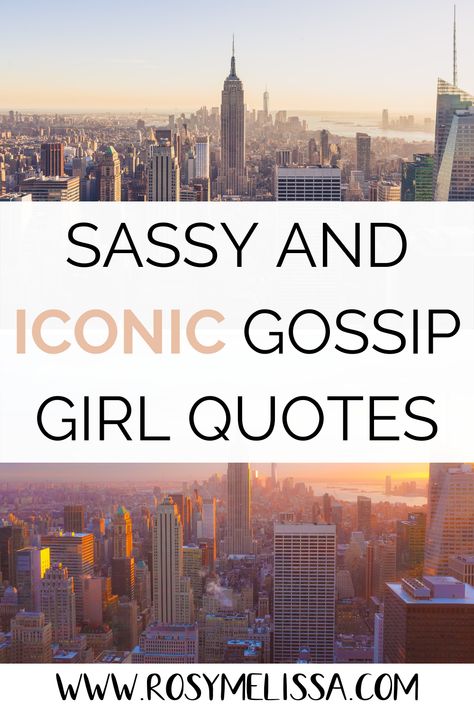 Have you loved watching Gossip Girl? These are the most sassy and iconic Gossip Girl quotes in New York City with NYC quotes to use on your social media and in your Instagram captions! #travelquotes #gossipgirlquotes #newyorkcity Gossip Captions, Gossip Captions Instagram, Iconic Funny Quotes, Gossip Girl Senior Quotes, Gossip Girl Iconic Quotes, Captions For Nyc Pictures, Captions For New York City Pictures, Gossip Girl Captions Instagram, View Quotes Instagram