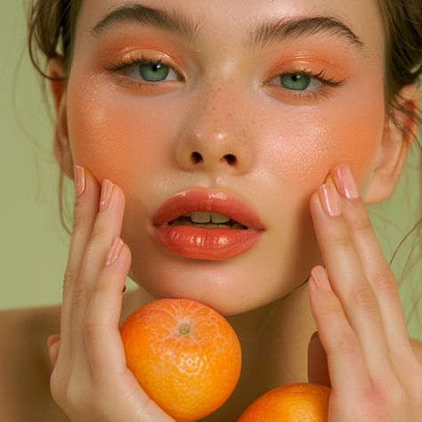 🍊 Introducing OJ Blush: Your Ticket to Tangerine Dreams!   Dive into a world of warmth with "OJ" Blush. This vibrant tangerine hue adds a burst of energy to your makeup routine, leaving you with a radiant glow.   With its warm orange undertones, OJ Blush is the perfect pick-me-up for any look. Generously apply to the apples of your cheeks, blend out over a larger area, add subtle touches to eyelids, nose, chin & forehead for a gorgeous all-over glow.  #GorgeousCosmetics #CheekBlush #OrangeBlush Orange Fruit Makeup Looks, Orange Natural Makeup, Orange Blossom Makeup Look, Orange Fruit Makeup, Sun Burnt Makeup Look, Orange Blush Makeup Looks, Orange Blossom Makeup, Soft Orange Makeup, Orange Makeup Looks Natural