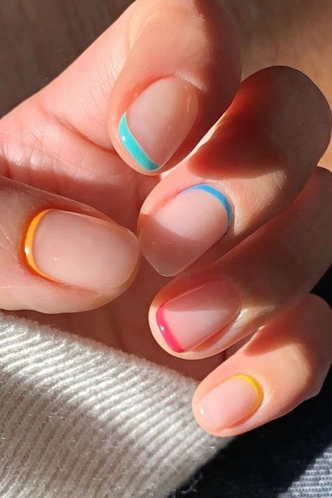 Minimal Nails Art, Korean Nails, Modern Nails, Minimal Nails, Blush Nails, Minimalist Nails, Funky Nails, Creative Nails, Swag Nails